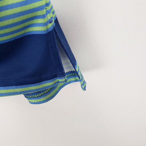Southern Tide Polo Shirt Tide To Trail Performance Blue Green Stripe Mens Size L - Picture 5 of 8